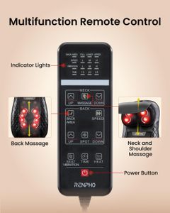 RENPHO Shiatsu Back Massager – Deep Tissue Kneading Heat Therapy