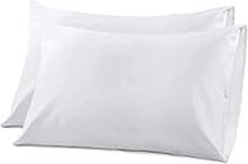 Hajran Linen - 100% Egyptian Cotton King Size House Wife Pillowcase Pack of 2 | 220 Thread Count Hotel Quality | Envelope Closure Pillow Covers | Soft & Durable Pillow Protectors (50 x 90 cm)