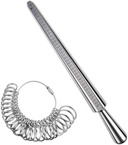 Baxcdyswe 4 PCS Set di Misuratori per Anelli, Misuratore Anelli per Misurazione del Diametro Degli Anelli Misurazione Della Dimensione Dito, Gioielli Strumenti Taglie Standard per Regno Unito, USA, UE