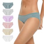 INNERSY Womens Cotton Underwear Sexy Panties Comfortable Hipsters Briefs 6 Pack(Medium, 6A Bright Colors)