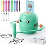 Interactive Educational Drawing Robot for Kids - Montessori Learning Toy with 100 Word Cards, Voice Interaction, Ages 5+ (Green)