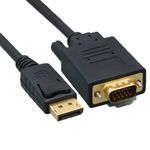 CableWholesale DisplayPort to VGA Video Cable, DisplayPort Male to VGA Male, 6 Foot