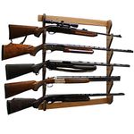 Rush Creek Creations Indoor 5 Rifle/Shotgun Wall Storage Display Rack Dark Walnut Finish - Convenient Easy Assembly