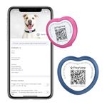 Pawview NFC & QR Code ID Tag for Pets,Silent Personalized Dog Tag,Slide-On Engraved Dog Tag with Online Pet Profile,Smart Lost Pet Recovery Durable Dog Identity Tag,No Subscription,Pink & Blue