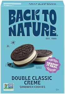 Back to Nature - Double Classic Creme Sandwich Cookies - Enjoy Our Plant Based Cookies Made with Wheat Flour - Vegan & Non-GMO - Seriously Tasty Snacking - 5.5 Ounce (Pack of 6)