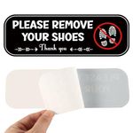 2pcs Please Remove Your Shoes Sign, 3x9in Take Your Shoes Off Sign Acrylic No Shoes Sign Sticker for Front Door of House Office Cafes Restaurants and Other Places