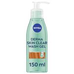 NIVEA Derma Skin Clear Wash Gel (150ml), Deep Cleansing Salicylic Acid Face Wash Enriched with Niacinamide to Cleanse Pores and Remove Impurities, For Blemish-Prone Skin