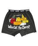 Lazy One Funny Animal Boxers, Novelty Boxer Shorts, Humorous Underwear, Gag Gifts for Men, Mouse, Fart, Smelly (Who Cut The Cheese, X-Large)