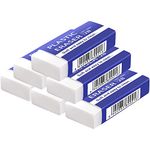 Eraser White Eraser 6 Pack Pencil Eraser Soft Rubbers Erasers for Kids School Office Supply Stationery (5.2x2x1cm)