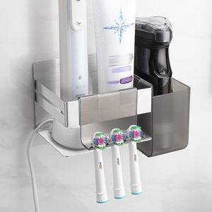 OETAMS Porta Cepillo de Dientes de baño Pared, 3 Piezas Soporte Cepillos de Dientes, Adhesivo portacepillos de Dientes Eléctrico Sin Taladrar SUS304 Acero Inoxidable Toothbrush Holder Plata