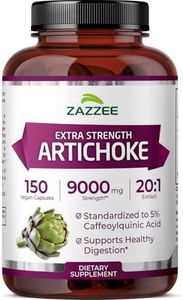 Zazzee Extra Strength Artichoke 20:1 Extract, 9000 mg Strength, 5% Caffeoylquinic Acid, 150 Vegan Capsules, 5 Month Supply, Concentrated and Standardized 20X Extract, Non-GMO and All-Natural