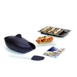 Lekue 6004.308M017 Home Essential Bread Starter Kit Bread Maker, Perforated Mini Baguette Bread, Spatula and Recipes, Brown