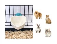 Choco Nose Patented Removable Heart Shaped Food Bowl for Dogs/Puppies/Rabbits/Cats/Guinea Pigs/Chinchillas/Birds -Water Dish for Small Pets or Animals - For Wire Cages or Crates 8 oz, Aqua (C607)