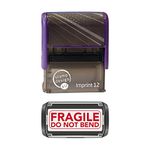 Imprint 12 48 x 18mm - Stock Self-Inking Fragile Rubber Stamp - Fragile Do Not Bend in Red Ink