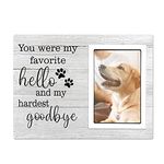 Pet Memorial Picture Frame - Dog Loss Sympathy Gift - In Memory of Pet, Paw Prints Photo Frames 4x6 for Loss of Dog Cat Remembrance Gifts for Pet Lovers