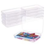 BENECREAT 10 Packs 3.7x4.7x1.1 Large Clear Rectangle Plastic Storage Box Bead Storage Containers with Lids for Cards, Clips and Other Craft Accessories