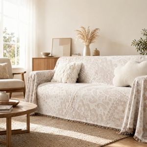 UWWGKK Boho Couch Cover Blanket Reversible, Chenille Sofa Covers with Tassel,Loveseat Covers for Living Room,Office
