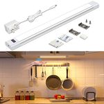 WOBANE Under Cabinet Lighting, Plug in LED Light Bar with ETL Adapter, Hand Wave Sensing, Dimmable Cabinet Lights Kit for Kitchen,Shelf,Bookcase,Display,Counter, 2700K Warm White,Super Bright