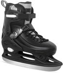 Nattork Ice Skates 4 Sizes Adjustable for Boys Girls Kids,Beginner Ice Skating for Outdoor, Soft and Comfortable Hard Protection for Children Youth Adult 11 12 13 14 Black