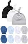 KiddyCare Baby Hats 3 Pack and Baby Mittens 0-6 Months