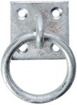 Merriway BH01960 8mm (5/16 inch) Thickness Ring on Plate Steel Galvanised Rust Proof, 50mm (2 inch) Square 8 mm, Grey