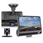 Dash Cam Front and Rear, 1080P 170° Wide Angle 4 Inch HD Car DVR Video Dash Cam Recorder Camera with Night Vision, G Sensor, Loop Recording and Motion Detection Driving Recorder