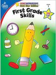 Carson Dellosa First Grade Skills Workbook―Grade 1 Reading, Addition, Subtraction, Graphing, Measuring, Phonics, Writing Skills Practice With Stickers (64 pgs) (Volume 4) (Home Workbooks)