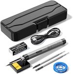 Cordless USB Rechargeable Portable Soldering Iron, 3-speed Temperature Adjustable, Rosin, Soldering Iron Stand, Storage Case, Heating Core, Soldering Iron