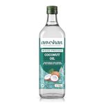 Anveshan Wood Cold Pressed Coconut Oil 1L | Kolhu/Kacchi Ghani/Chekku Method | Plastic Bottle | Natural & Chemical-Free | Edible Grade | Ideal for Cooking, Skin & Hair, Baby Massage