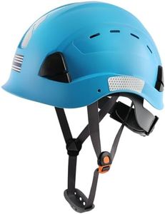 Hard Hats Construction Safety Helmet, LOHASTAR Adjustable Men Worker ANSI Z89.1 Approved OSHA Hardhat White Hard Hat with Chin Strap Industrial Construction Helmet (A3 Sky Blue)