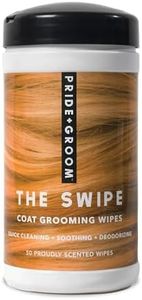 Pride and Groom The Swipe – Soothing Coat Grooming Dog and Pet Wipes with Signature Scent for Quick Cleaning & Deodorizing Face, Paw, Fur in Between Baths and After Dinner & Playtime – 50 Wipes
