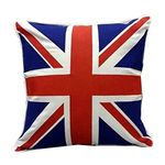 AR'S Union Jack/British Flag Design100% Cotton Cushion Covers,Sofa Cases Couch Pillow 18"x18" Piped Edge in 5 Vibrant Colors (Red & Blue)