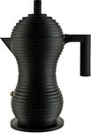 Alessi Pulcina MDL02 / 6 BB - Design Espresso Coffee Maker, in Cast Aluminum with Handle and Knob in PA, 6 Cups, Black