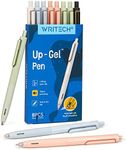 WRITECH Gel Pens Fine Point: 0.5mm No Smear & Smudge Black Ink Pen Click for Journaling Sketching Drawing Notetaking Retractable Extra Finepoint Smooth Writing Silent Pen Set Non Bleed 8ct Up-Gel