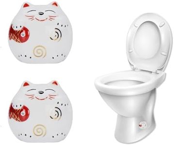 Cat Toilet Floor Bolt Caps Ceramic Cat Toilet Floor Bolt Caps,Ceramic Toilet Bolt Covers Cute Cat Toilet Bolt Covers Decorative, Fun Cat Themed Gadgets for The Toilet Decorative Ornaments（2pcs）