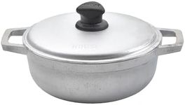 IMUSA USA Aluminum 2.0Qt Traditional Colombian Caldero for Cooking and Serving, Silver