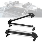 VEVOR Ski and Snowboard Roof Rack, 31.7-Inch Universal Ski Rack for Car Roof Fit Most Crossbars, Carry up to 6 Pairs of Skis or 4 Snowboards, Aluminum Snowboard Ski Rack with Lock & Rubber Padding