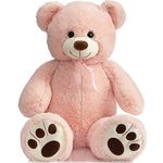 HollyHOME Teddy Bear Stuffed Animal Plush Giant Teddy Bears with Footprints Big Bear 36 inch Pink