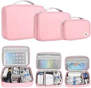 BUBM Travel Electronics Organizer Bag - Portable 3 pcs/Set Gadget Carrying Storage Bag,Cable Organizer Cases for USB Cables, Hard Drive,Memory Card,Power Bank,External Flash,2 Year Warranty