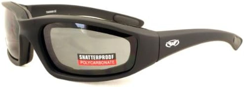 Global Vision Motorcycle sunglasses with anti-fog coating and E.V.A foam lining complete with free pouch.