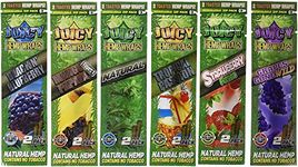 Juicy Jays Hemp Wraps - Variety Pack Bundle of Mixed Flavors (6 Packs of 2, for 12 Total Wraps) - Made of Pure Hemp, Non Tobacco