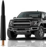 Bullet Antenna for Ford F-150 XL XLT 2009-2023 - Highly Durable Premium Truck Antenna 5.45 Inch - Car Wash-Proof Radio Antenna for FM AM - Black, 50 Caliber Design - Ford F150 Accessories