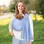 Dog Sling Carrier for Small Dogs,Carrying Wrap Anti-Anxiety Cat Sling,Adjustable Pet Sling (Light Blue)