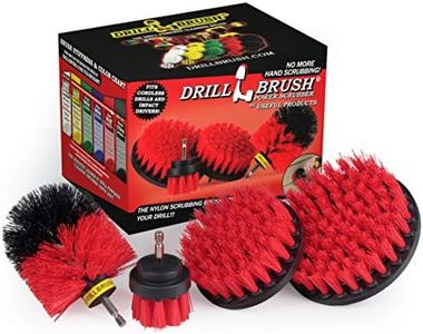 Stiff Bristle 4 Piece Drill Brush Nylon Cordless Drill Powered Spinning Brush Heavy Duty Scrubbing by Drillbrush