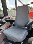 Durafit Seat Covers, Kubota Seat Covers for Tractors M6060, M7060, M9090, M6S-111, seat with Adjustable headrest in Gray Automotive Twill Fabric. Comfortable and Durable.