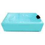 MADONNA Ceaser 6 Feet Acrylic Freestanding Bathtub (with Headrest) (Cyan blue)