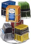 Nifty Tea Bag Spinning Carousel – 6 Compartments, Up to 60 Tea Bags Storage, Spins 360-Degrees, Lazy Susan Platform, Modern Chrome Design, Home or Office Kitchen Counter Organizer