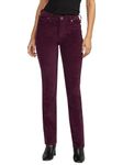 JAG Women's Ruby Mid Rise Straight Leg Pants, Sangria, 4