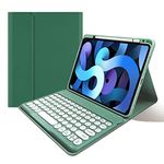 kaitesi Keyboard Case for iPad Air 11 inch M2/ iPad Air 5th 4th Generation 10.9" - iPad Pro 11 inch 4th 2nd/3rd Generation Detachable Keyboard Case Round Key (Dark Green)