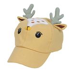 TOTOMO Baseball Dear Printed Summer Brown Cap for Kids, Baby Girls and Boys Sun Protection Adjustable Strap for 4 to 5 Years Children